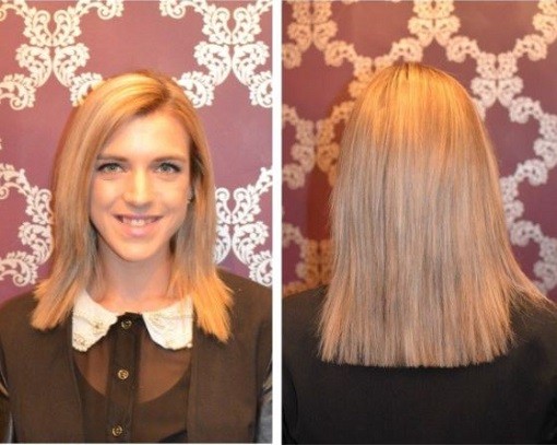 Anja Wintour showing her hair length before she wore hair extensions