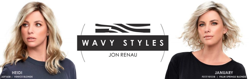 Various wavy style wigs for women created by Jon Renau South Africa